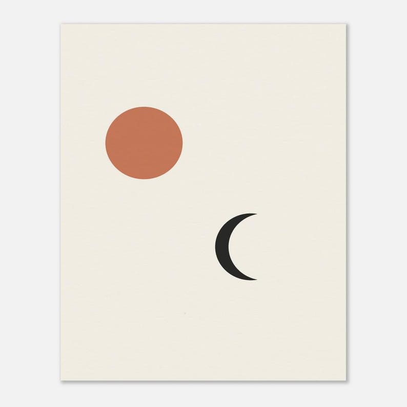 Sun and Moon Print, Japandi Celestial Wall Art, Minimalist Neutral Decor, Above Bed | Calm & Oak bild 4