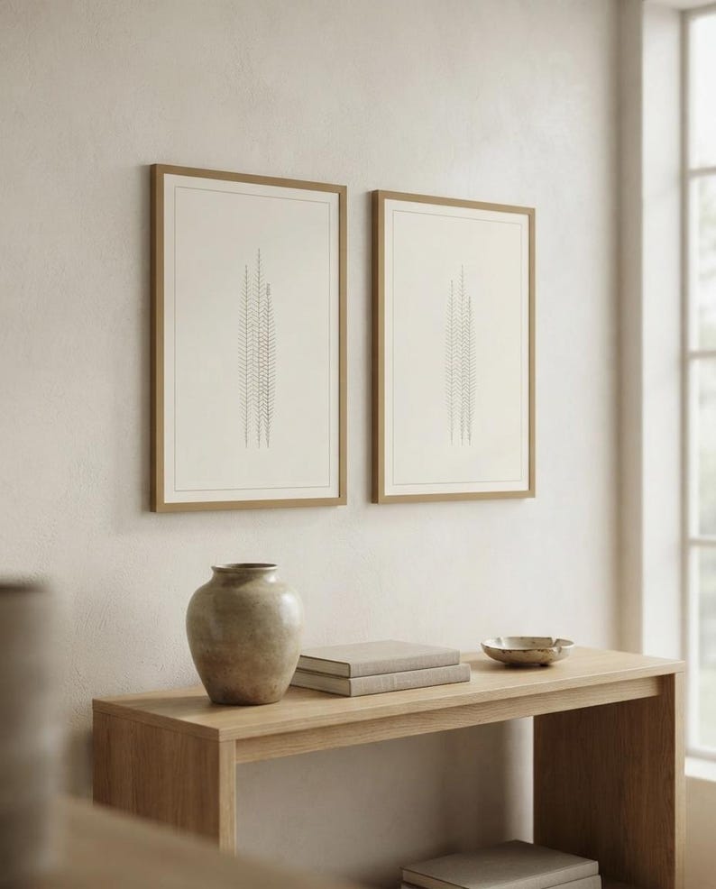 Pampas — Dried Grass Japandi Framed Print, Minimalist Neutral | Calm & Oak Bild 4