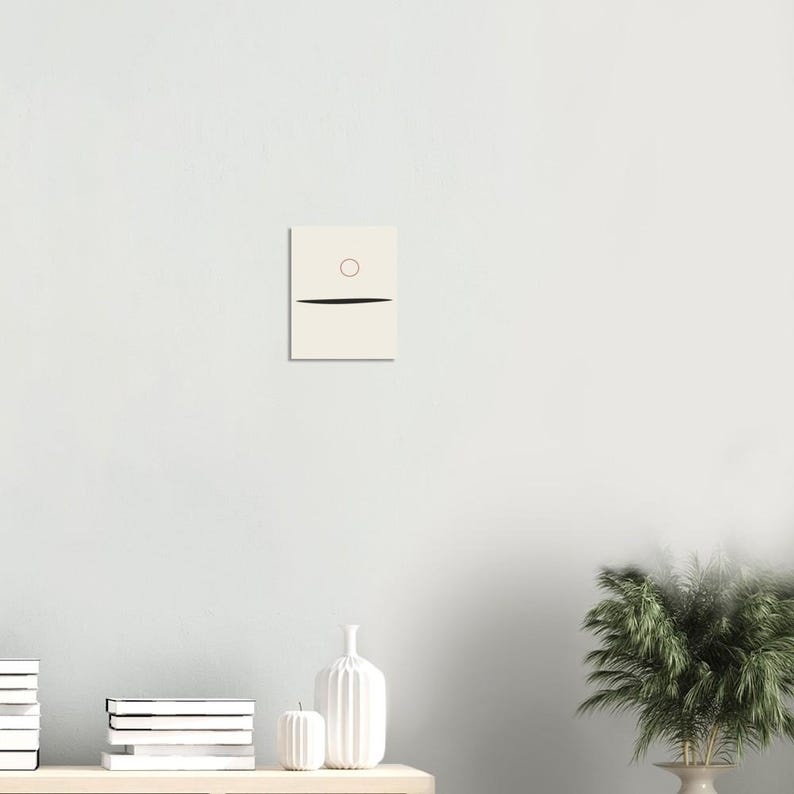 Ink Horizon — Sumi Brushstroke Japandi Wall Art Print, Minimalist Neutral | Calm & Oak image 5