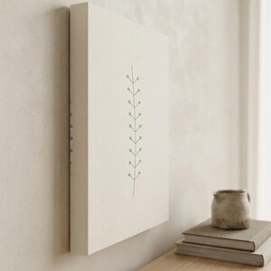 Single Stem — Botanical Line Japandi Canvas Print, Minimalist Neutral | Calm & Oak imagen 4
