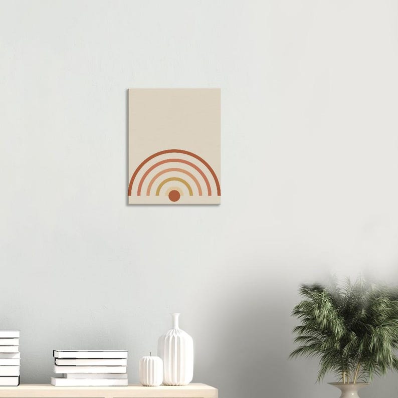 Rising Sun — Boho Arch Japandi Canvas Print, Minimalist Neutral | Calm & Oak image 4