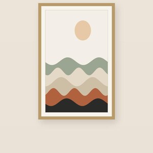 Layered Hills — Utskrivbar Japandi-väggkonst, digital nedladdning | Calm & Oak bild 1