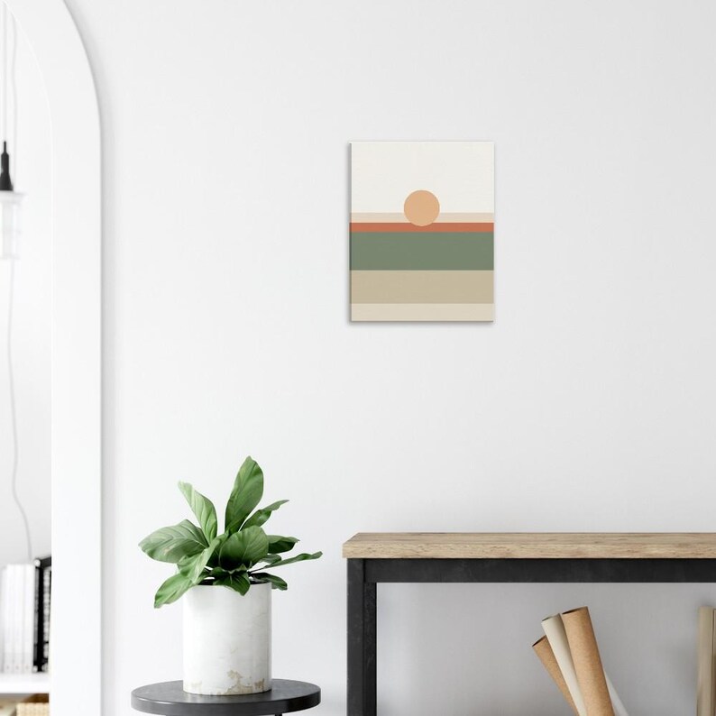 Tonal Horizon — Colour-Field Landscape Japandi Canvas Print, Minimalist Neutral | Calm & Oak image 8