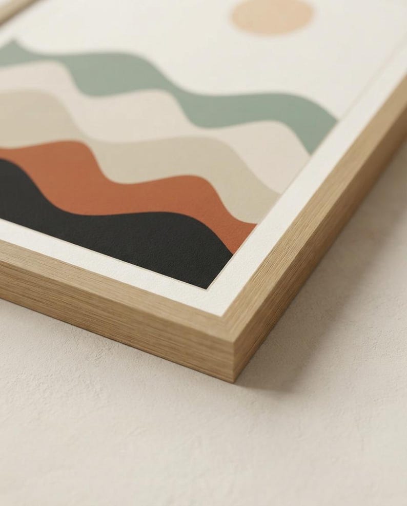 Layered Hills — Abstract Landscape Japandi Framed Print, Minimalist Neutral | Calm & Oak image 10