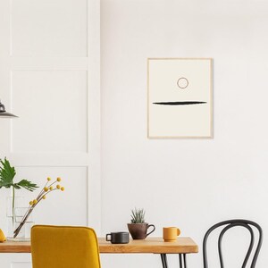Ink Horizon — Sumi Brushstroke Japandi Framed Print, Minimalist Neutral | Calm & Oak image 9