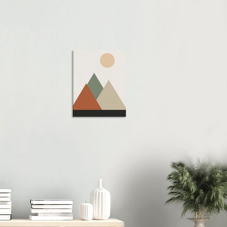 Mountain — Layered Peaks Japandi Canvas Print, Minimalist Neutral | Calm & Oak image 4