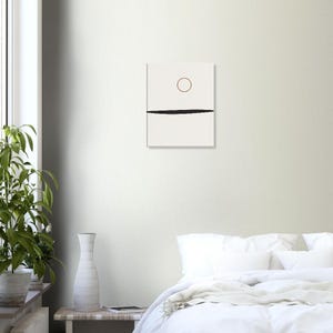 Ink Horizon — Sumi Brushstroke Japandi Canvas Print, Minimalist Neutral | Calm & Oak imagen 7