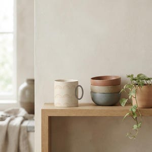 Sun Arch Boho Ceramic Mug 11oz | Sun Arcs by Calm & Oak image 3
