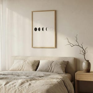 Moon Phases — Celestial Japandi Framed Print, Minimalist Neutral | Calm & Oak image 4