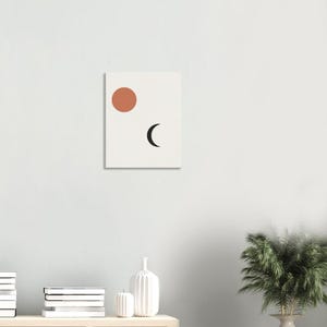 Sun and Moon — Celestial Pair Japandi Canvas Print, Minimalist Neutral | Calm & Oak imagen 4