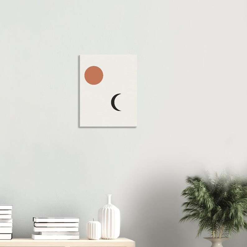 Sun and Moon — Celestial Pair Japandi Canvas Print, Minimalist Neutral | Calm & Oak imagen 4