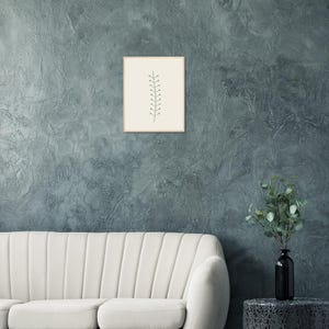 Single Stem — Botanical Line Japandi Framed Print, Minimalist Neutral | Calm & Oak image 10