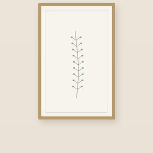 Single Stem — Botanical Line Japandi Canvas Print, Minimalist Neutral | Calm & Oak imagen 5