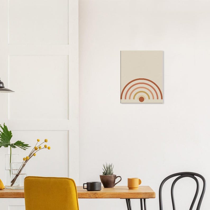 Rising Sun — Boho Arch Japandi Canvas Print, Minimalist Neutral | Calm & Oak image 9