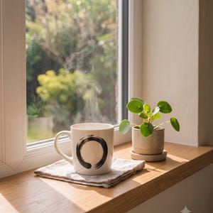 Sumi-e Ensō keramische mok 11oz | Ens van Calm & Oak afbeelding 8