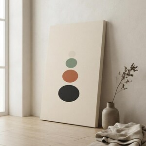 Balance — Stacked Stones Japandi Canvas Print, Minimalist Neutral | Calm & Oak image 6