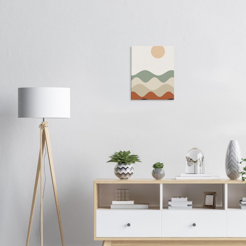 Layered Hills — Abstract Landscape Japandi Canvas Print, Minimalist Neutral | Calm & Oak image 5