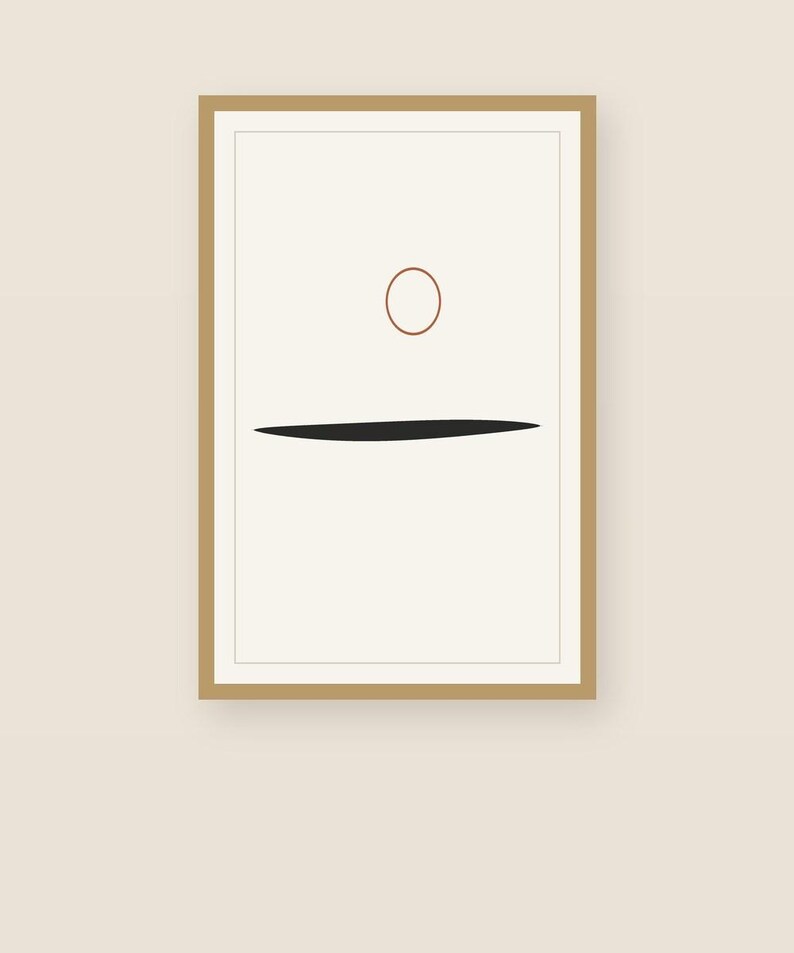 Ink Horizon — Japandi Printable Wall Art, Digital Download | Calm & Oak image 1