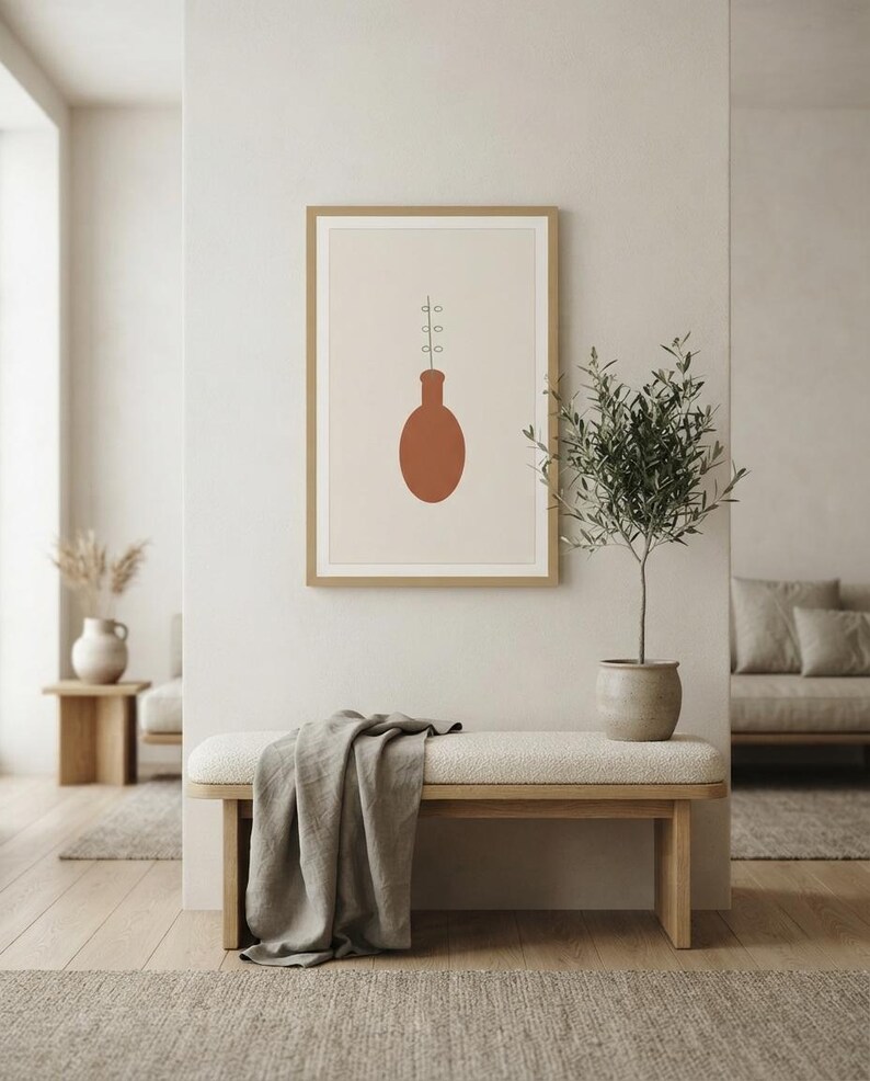 Vessel — Stoneware Vase Japandi Wall Art Print, Minimalist Neutral | Calm & Oak image 6