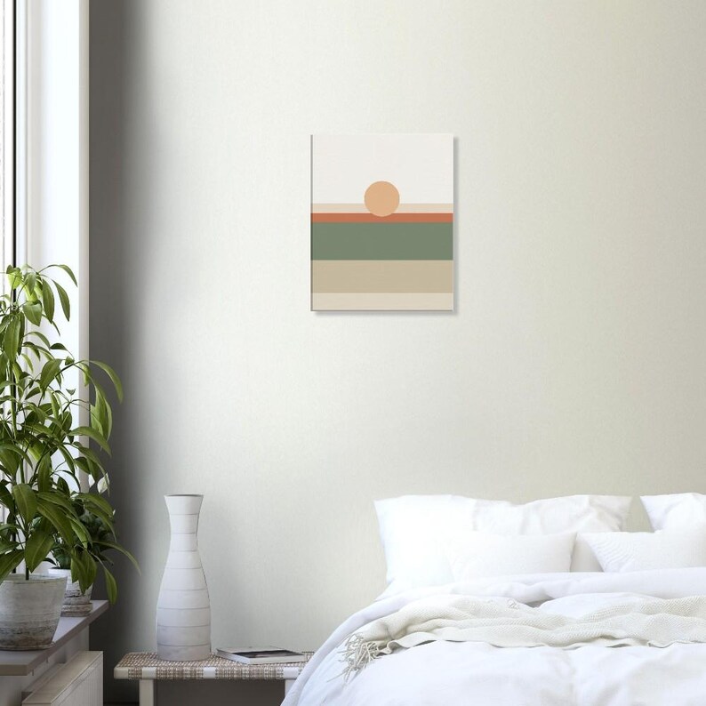 Tonal Horizon — Colour-Field Landscape Japandi Canvas Print, Minimalist Neutral | Calm & Oak image 7