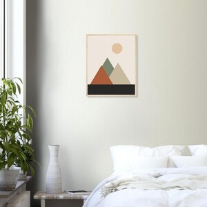 Mountain — Layered Peaks Japandi Framed Print, Minimalist Neutral | Calm & Oak image 7