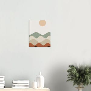 Layered Hills — Abstract Landscape Japandi Canvas Print, Minimalist Neutral | Calm & Oak image 2
