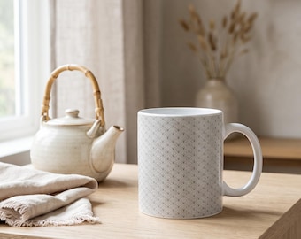 Taza de cerámica Seigaiha Wave de 325 ml / Seigaiha de Calm & Oak