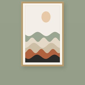Layered Hills — Utskrivbar Japandi-väggkonst, digital nedladdning | Calm & Oak bild 2