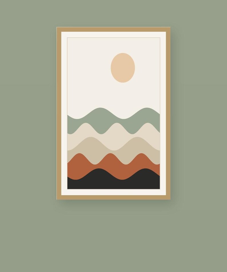 Layered Hills — Utskrivbar Japandi-väggkonst, digital nedladdning | Calm & Oak bild 2