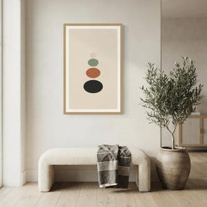 Balance — Stacked Stones Japandi Wall Art Print, Minimalist Neutral | Calm & Oak image 5