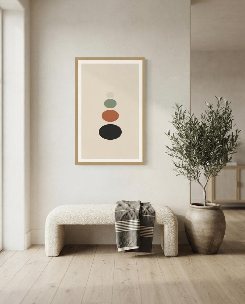 Balance — Stacked Stones Japandi Wall Art Print, Minimalist Neutral | Calm & Oak image 5