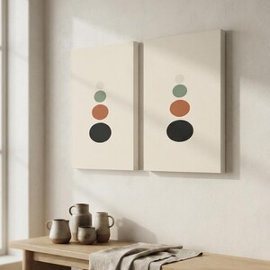 Balance — Stacked Stones Japandi Canvas Print, Minimalist Neutral | Calm & Oak image 5