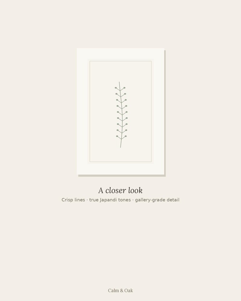 Single Stem — Japandi Printable Wall Art, Digital Download | Calm & Oak image 3