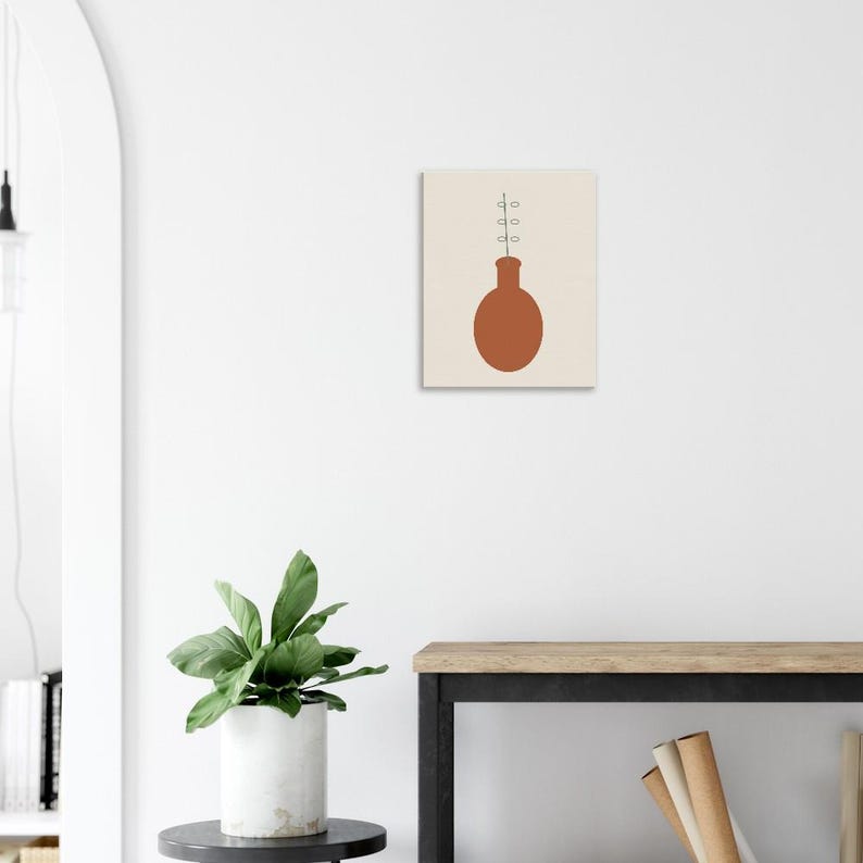 Vessel — Stoneware Vase Japandi Canvas Print, Minimalist Neutral | Calm & Oak image 8