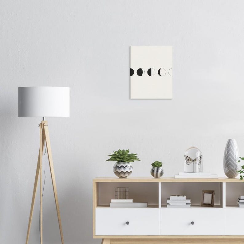 Moon Phases — Celestial Japandi Canvas Print, Minimalist Neutral | Calm & Oak image 5