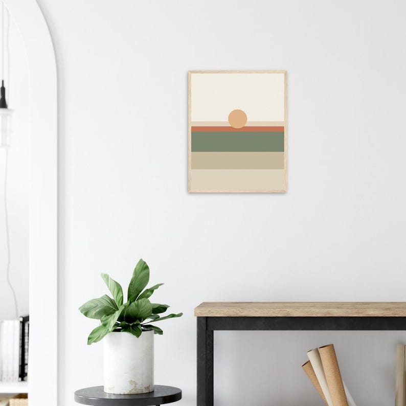 Tonal Horizon — Colour-Field Landscape Japandi Framed Print, Minimalist Neutral | Calm & Oak image 8