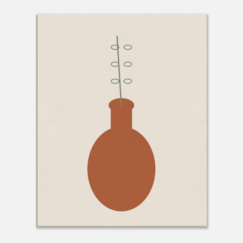 Vessel — Stoneware Vase Japandi Canvas Print, Minimalist Neutral | Calm & Oak image 2