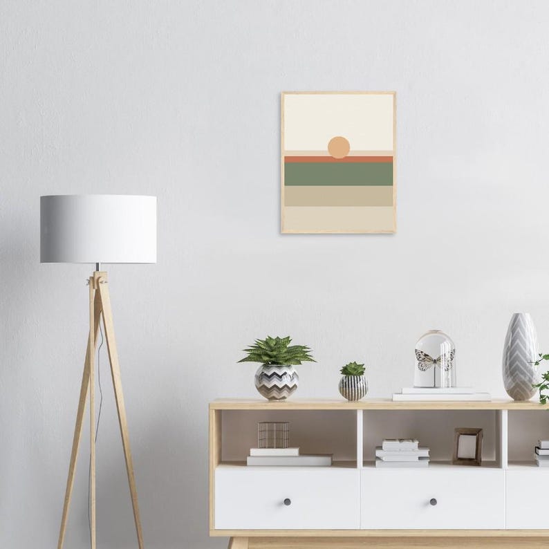 Tonal Horizon — Colour-Field Landscape Japandi Framed Print, Minimalist Neutral | Calm & Oak image 5