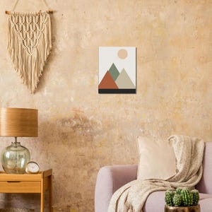 Mountain — Layered Peaks Japandi Canvas Print, Minimalist Neutral | Calm & Oak image 6