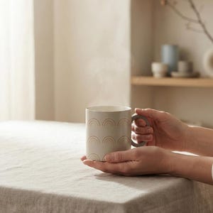 Sun Arch Boho Ceramic Mug 11oz | Sun Arcs by Calm & Oak image 2