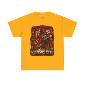 Kansas City Viking Warrior T-Shirt | Skull Guitar Rock Graphic Tee image 5