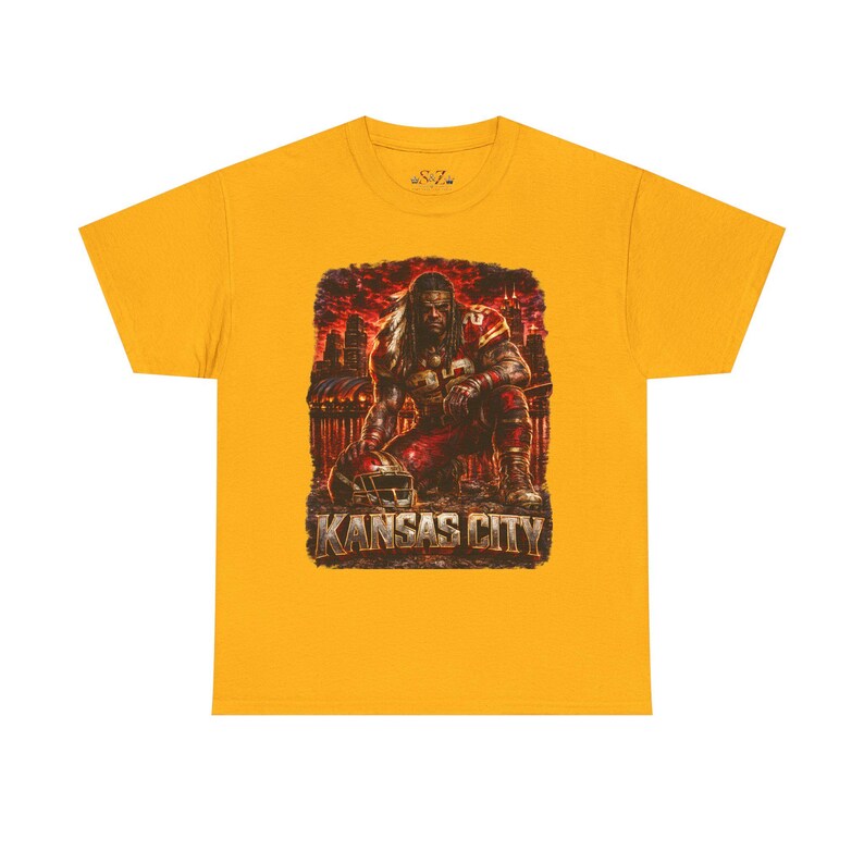 Kansas City Viking Warrior T-Shirt | Skull Guitar Rock Graphic Tee image 5