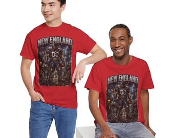 New England Fussball Spieler T-Shirt | Vintage Helm im Grunge Design