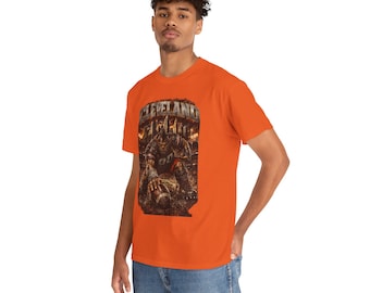 Cleveland Football Krieger T-Shirt | Vintage Helm Spieler City Skyline