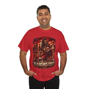 Kansas City Viking Warrior T-Shirt | Skull Guitar Rock Graphic Tee image 1