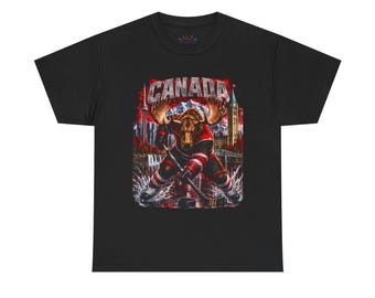 Montreal Canadiens Hockey-T-Shirt | Vintage Hockey-Elch-Illustration, kanadischer Stolz