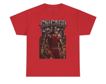 Chicago Basketball Player Graphic Tee | City Skyline, Sport Jersey Art