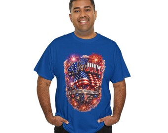 4th of July fireworks patriotic tee | American flag skull Independence Day shirt