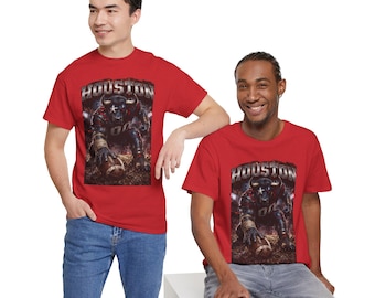 Houston Football Spieler T-Shirt | Vintage Grunge Helm, Nummer 13