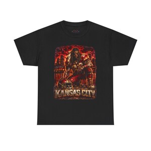 Kansas City Viking Warrior T-Shirt | Skull Guitar Rock Graphic Tee image 3